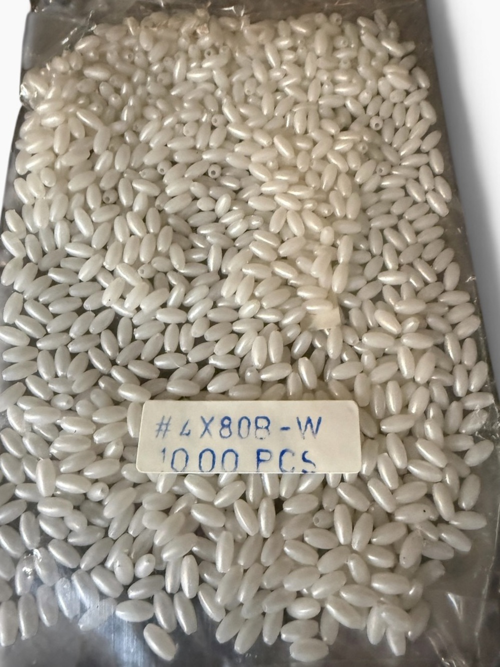Pearl white seed craft Beads white Oval 4x8mm lot